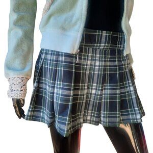 Vintage Y2K Lip Service Plaid Pleated Mini Skirt | Made in USA | Size Medium